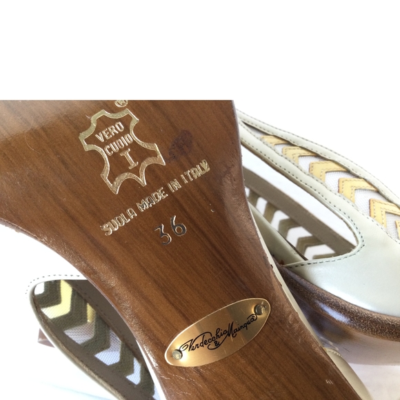 Handmade Fabiani Cream Pumps 3 Metallic Pearl Character US 5.5 - Picture 10 of 10